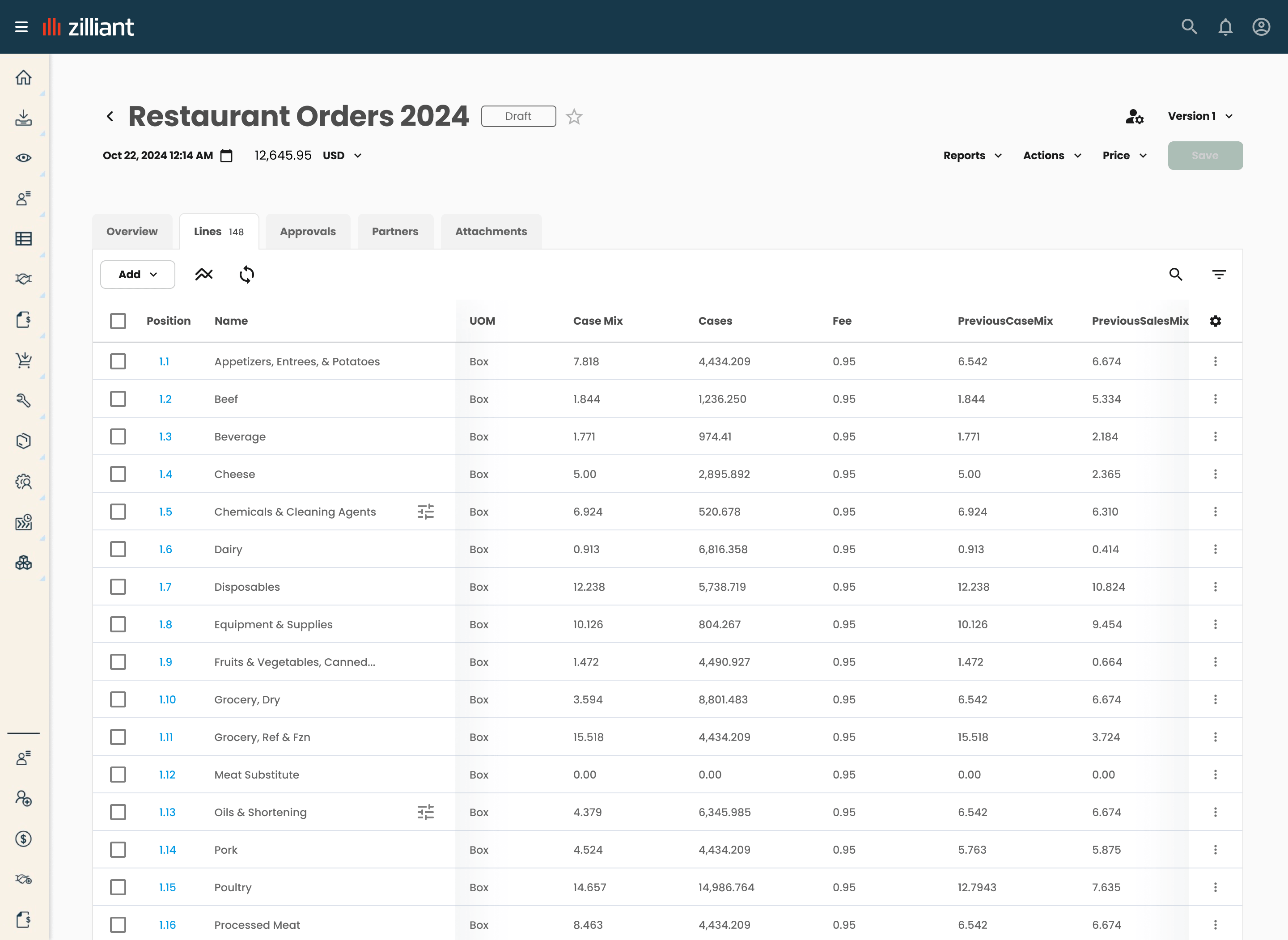 Zilliant CPQ new agreement interface.